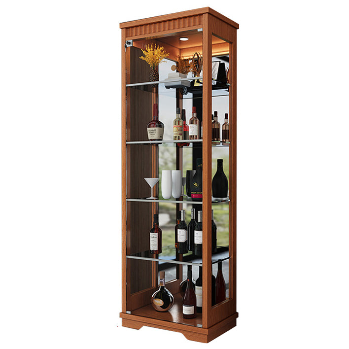 Portes en verre en bois massif du buffet moderne Armoires de verrouillage salon avec lumières LED