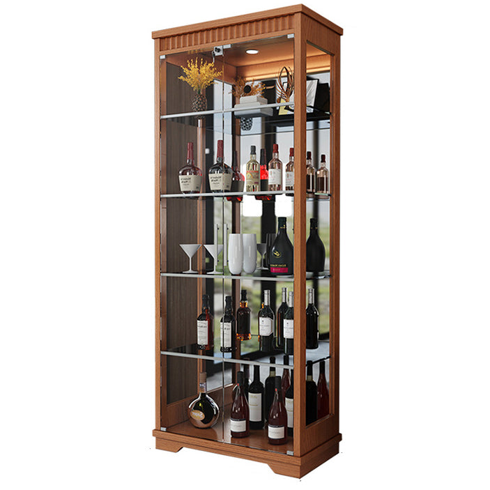 Portes en verre en bois massif du buffet moderne Armoires de verrouillage salon avec lumières LED