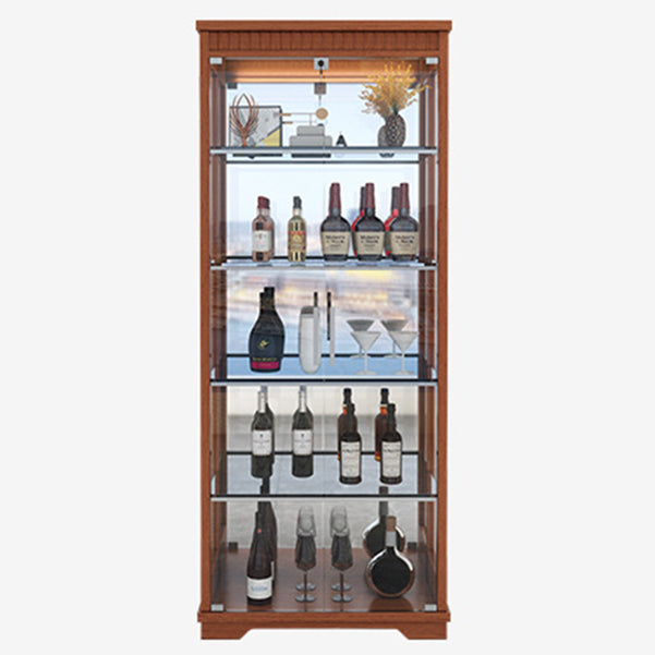 Portes en verre en bois massif du buffet moderne Armoires de verrouillage salon avec lumières LED