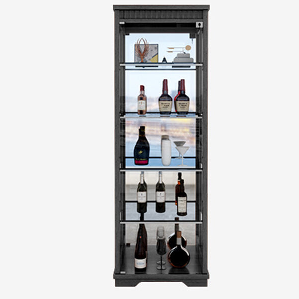 Portes en verre en bois massif du buffet moderne Armoires de verrouillage salon avec lumières LED