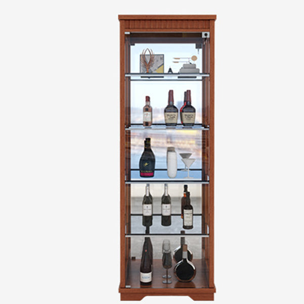 Portes en verre en bois massif du buffet moderne Armoires de verrouillage salon avec lumières LED