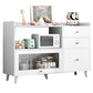 Contemporary Sideboard Cabinet with 3-Drawers One Door Engineered Wood Kitchen Cabinets 47"L x 14"W x 35"H White Clearhalo 'buffet_sideboard' 'Buffets & Sideboards' 'furn' 'furn_buffet_sideboard' 'Furniture' 'Kitchen & Dining Furniture' 5876534