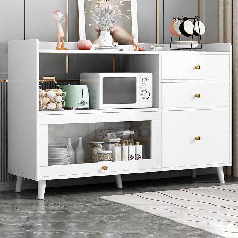 Contemporary Sideboard Cabinet with 3-Drawers One Door Engineered Wood Kitchen Cabinets Clearhalo 'buffet_sideboard' 'Buffets & Sideboards' 'furn' 'furn_buffet_sideboard' 'Furniture' 'Kitchen & Dining Furniture' 5876546