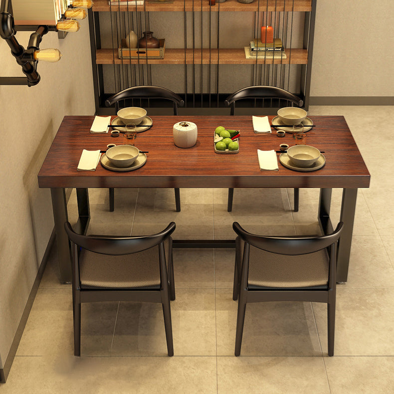 Industrial Dinning Table with Wood Rectangle Dining Table for Kitchen Clearhalo 'Dining Tables & Seating' 'Dining Tables' 'dining_table' 'furn' 'furn_dining_table' 'Furniture' 'Kitchen & Dining Furniture' 5876707