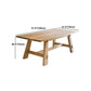 Modern Rectangle Dining Table Natural Solid Wood Trestle Dining Table