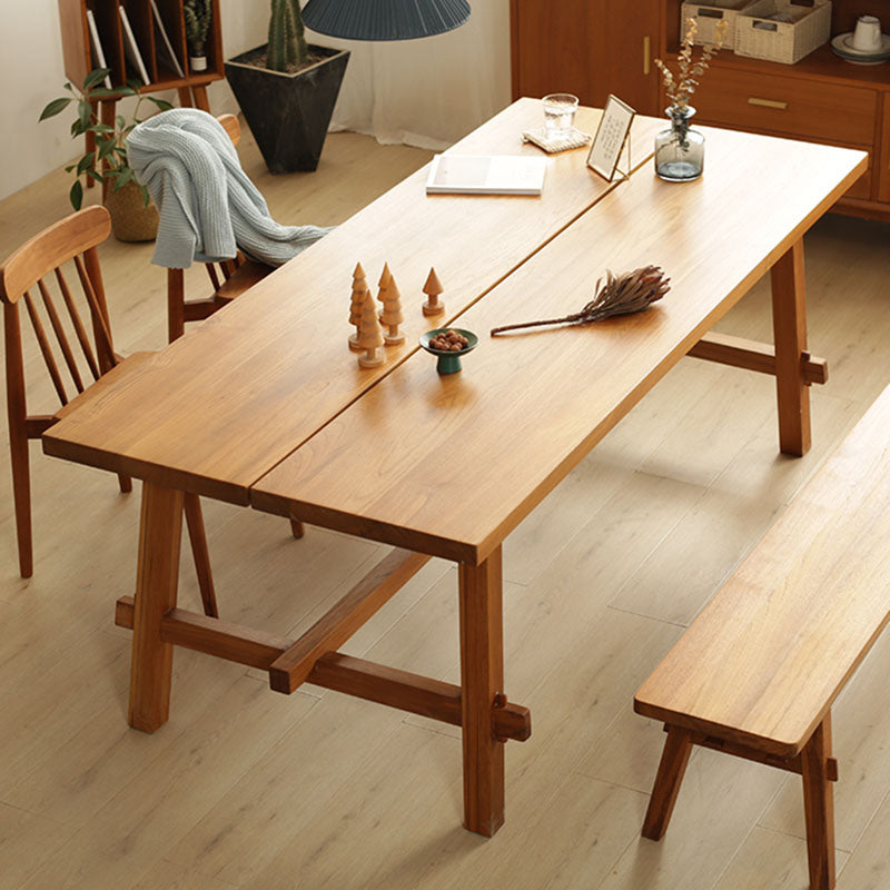 Simplicity Style Dining Table Rectangle Table for Home Kitchen Double Square 51.2"L x 27.6"W x 29.5"H Without Chairs Clearhalo 'Dining Tables & Seating' 'Dining Tables' 'dining_table' 'furn' 'furn_dining_table' 'Furniture' 'Kitchen & Dining Furniture' 5876982