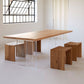 Rectangle Dining Table Natural Pine Wood Top Transparency Acrylic Base Table 63"L x 27.6"W x 29.5"H Without Chairs Clearhalo 'Dining Tables & Seating' 'Dining Tables' 'dining_table' 'furn' 'furn_dining_table' 'Furniture' 'Kitchen & Dining Furniture' 5877003