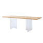Rectangle Dining Table Natural Pine Wood Top Transparency Acrylic Base Table Without Chairs Clearhalo 'Dining Tables & Seating' 'Dining Tables' 'dining_table' 'furn' 'furn_dining_table' 'Furniture' 'Kitchen & Dining Furniture' 5877007