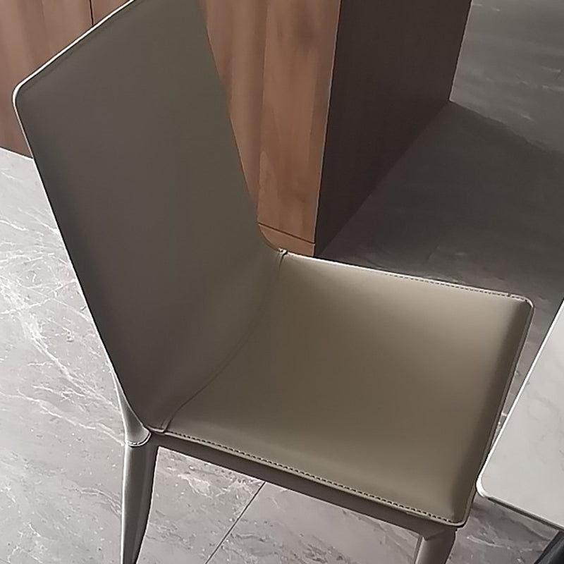 Faux Leather Dining Chairs Contemporary Armless Dining Chairs Clearhalo 'Dining Chairs' 'Dining Tables & Seating' 'dining_chair' 'furn' 'furn_dining_chair' 'Furniture' 'Kitchen & Dining Furniture' 5877054