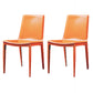 Faux Leather Dining Chairs Contemporary Armless Dining Chairs Orange 2 Piece Set Clearhalo 'Dining Chairs' 'Dining Tables & Seating' 'dining_chair' 'furn' 'furn_dining_chair' 'Furniture' 'Kitchen & Dining Furniture' 5877055
