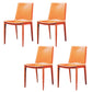 Faux Leather Dining Chairs Contemporary Armless Dining Chairs Orange 4 Piece Set Clearhalo 'Dining Chairs' 'Dining Tables & Seating' 'dining_chair' 'furn' 'furn_dining_chair' 'Furniture' 'Kitchen & Dining Furniture' 5877058