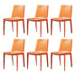 Faux Leather Dining Chairs Contemporary Armless Dining Chairs Orange 6 Piece Set Clearhalo 'Dining Chairs' 'Dining Tables & Seating' 'dining_chair' 'furn' 'furn_dining_chair' 'Furniture' 'Kitchen & Dining Furniture' 5877059