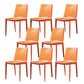 Faux Leather Dining Chairs Contemporary Armless Dining Chairs Orange 8 Piece Set Clearhalo 'Dining Chairs' 'Dining Tables & Seating' 'dining_chair' 'furn' 'furn_dining_chair' 'Furniture' 'Kitchen & Dining Furniture' 5877060