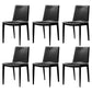 Faux Leather Dining Chairs Contemporary Armless Dining Chairs Black 6 Piece Set Clearhalo 'Dining Chairs' 'Dining Tables & Seating' 'dining_chair' 'furn' 'furn_dining_chair' 'Furniture' 'Kitchen & Dining Furniture' 5877063