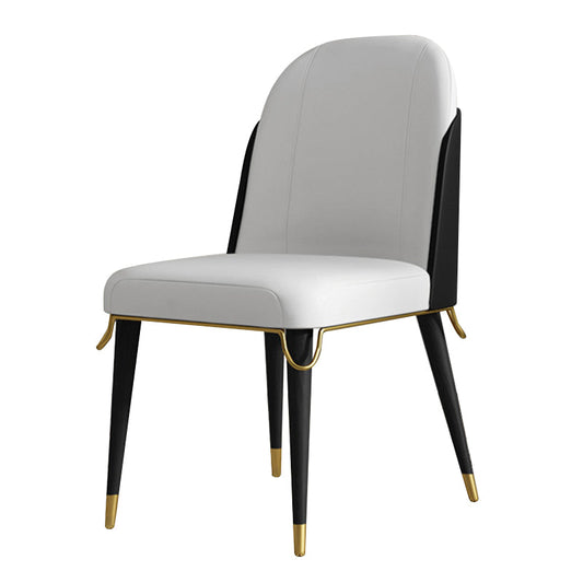 Contemporary Parsons Dining Chairs Faux Leather Armless Dining Chairs for Home