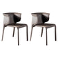 Faux Leather Dining Chair Modern Upholstered Chair with Metal Legs Brown 2 Piece Set Clearhalo 'Dining Chairs' 'Dining Tables & Seating' 'dining_chair' 'furn' 'furn_dining_chair' 'Furniture' 'Kitchen & Dining Furniture' 5877130