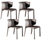 Faux Leather Dining Chair Modern Upholstered Chair with Metal Legs Brown 4 Piece Set Clearhalo 'Dining Chairs' 'Dining Tables & Seating' 'dining_chair' 'furn' 'furn_dining_chair' 'Furniture' 'Kitchen & Dining Furniture' 5877131
