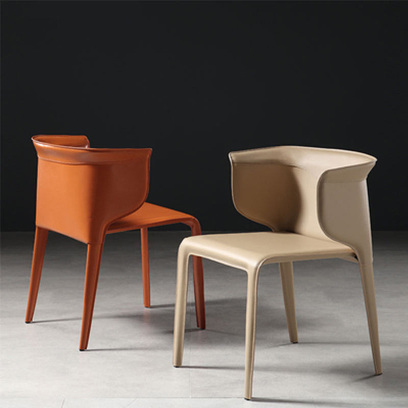 Faux Leather Dining Chair Modern Upholstered Chair with Metal Legs Clearhalo 'Dining Chairs' 'Dining Tables & Seating' 'dining_chair' 'furn' 'furn_dining_chair' 'Furniture' 'Kitchen & Dining Furniture' 5877135