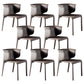 Faux Leather Dining Chair Modern Upholstered Chair with Metal Legs Brown 8 Piece Set Clearhalo 'Dining Chairs' 'Dining Tables & Seating' 'dining_chair' 'furn' 'furn_dining_chair' 'Furniture' 'Kitchen & Dining Furniture' 5877136