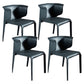 Faux Leather Dining Chair Modern Upholstered Chair with Metal Legs Dark Gray 4 Piece Set Clearhalo 'Dining Chairs' 'Dining Tables & Seating' 'dining_chair' 'furn' 'furn_dining_chair' 'Furniture' 'Kitchen & Dining Furniture' 5877139