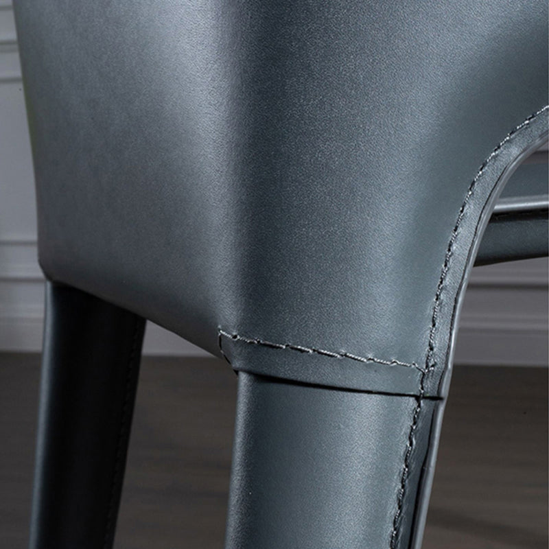 Faux Leather Dining Chair Modern Upholstered Chair with Metal Legs Clearhalo 'Dining Chairs' 'Dining Tables & Seating' 'dining_chair' 'furn' 'furn_dining_chair' 'Furniture' 'Kitchen & Dining Furniture' 5877141
