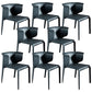 Faux Leather Dining Chair Modern Upholstered Chair with Metal Legs Dark Gray 8 Piece Set Clearhalo 'Dining Chairs' 'Dining Tables & Seating' 'dining_chair' 'furn' 'furn_dining_chair' 'Furniture' 'Kitchen & Dining Furniture' 5877144