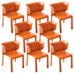 Faux Leather Dining Chair Modern Upholstered Chair with Metal Legs Orange 8 Piece Set Clearhalo 'Dining Chairs' 'Dining Tables & Seating' 'dining_chair' 'furn' 'furn_dining_chair' 'Furniture' 'Kitchen & Dining Furniture' 5877152