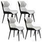 Contemporary Wingback Dining Chair PU Leather Armless Chair with Metal Legs White 4 Piece Set Clearhalo 'Dining Chairs' 'Dining Tables & Seating' 'dining_chair' 'furn' 'furn_dining_chair' 'Furniture' 'Kitchen & Dining Furniture' 5877163