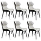 Contemporary Wingback Dining Chair PU Leather Armless Chair with Metal Legs White 6 Piece Set Clearhalo 'Dining Chairs' 'Dining Tables & Seating' 'dining_chair' 'furn' 'furn_dining_chair' 'Furniture' 'Kitchen & Dining Furniture' 5877165