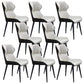 Contemporary Wingback Dining Chair PU Leather Armless Chair with Metal Legs White 8 Piece Set Clearhalo 'Dining Chairs' 'Dining Tables & Seating' 'dining_chair' 'furn' 'furn_dining_chair' 'Furniture' 'Kitchen & Dining Furniture' 5877168