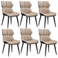 Contemporary Wingback Dining Chair PU Leather Armless Chair with Metal Legs Off-White 6 Piece Set Clearhalo 'Dining Chairs' 'Dining Tables & Seating' 'dining_chair' 'furn' 'furn_dining_chair' 'Furniture' 'Kitchen & Dining Furniture' 5877174