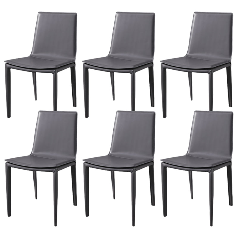 Upholstered Dining Side Chair Modern Armless Dining Chairs for Home Grey 6 Piece Set Clearhalo 'Dining Chairs' 'Dining Tables & Seating' 'dining_chair' 'furn' 'furn_dining_chair' 'Furniture' 'Kitchen & Dining Furniture' 5877182