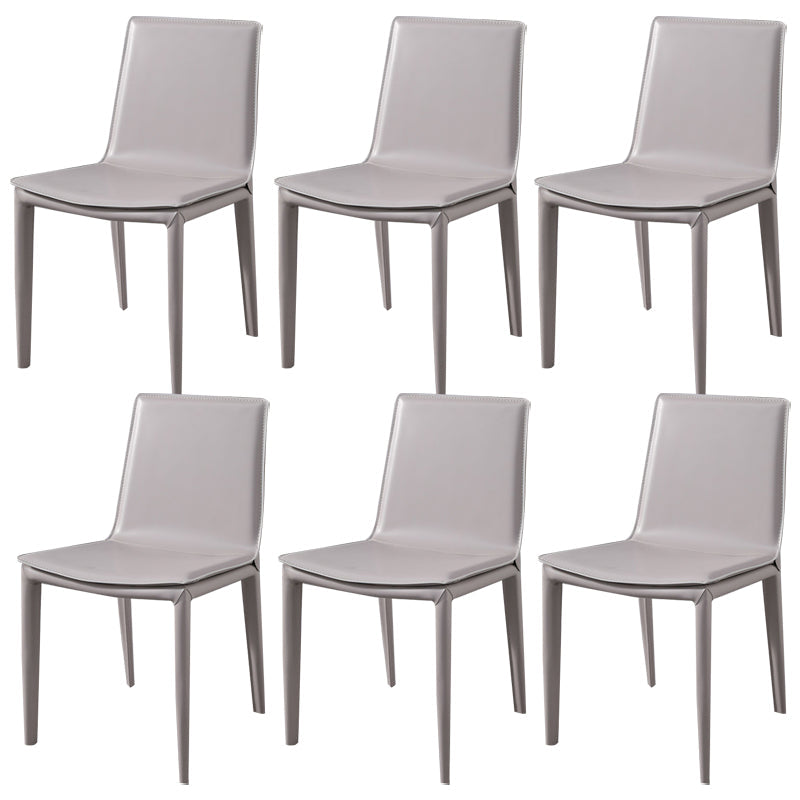 Upholstered Dining Side Chair Modern Armless Dining Chairs for Home Khaki 6 Piece Set Clearhalo 'Dining Chairs' 'Dining Tables & Seating' 'dining_chair' 'furn' 'furn_dining_chair' 'Furniture' 'Kitchen & Dining Furniture' 5877189