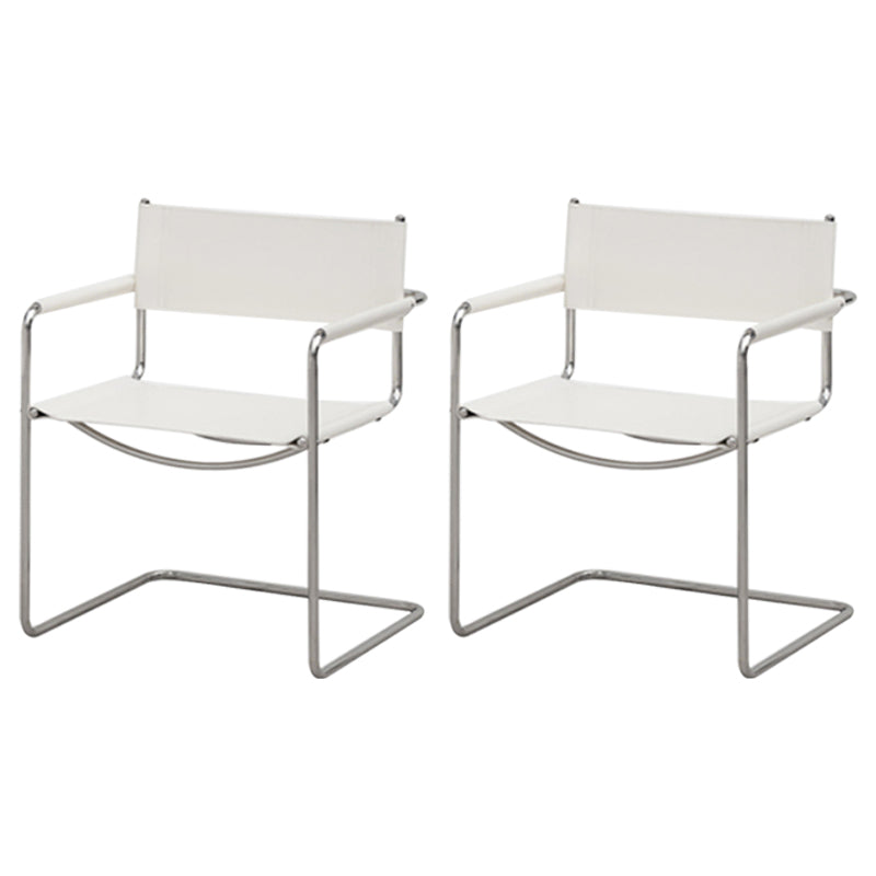 Contemporary Style Dining Arm Chair Metal Open Back Dining Chair