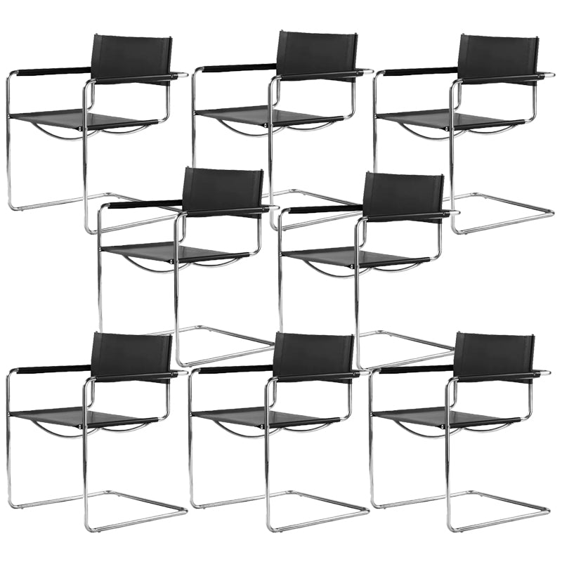 Contemporary Style Dining Arm Chair Metal Open Back Dining Chair