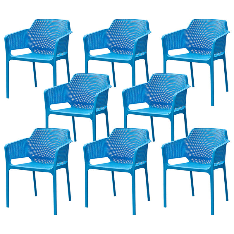 Modern Style Dining Chair Arm Dining Chair with Plastic Legs for Kitchen