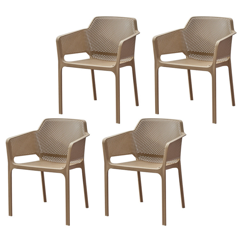 Modern Style Dining Chair Arm Dining Chair with Plastic Legs for Kitchen