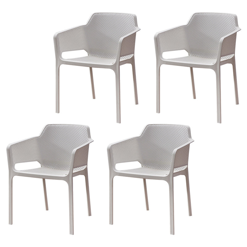 Modern Style Dining Chair Arm Dining Chair with Plastic Legs for Kitchen