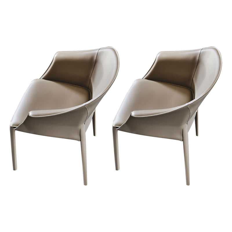 Silla de comedor tapizada moderna silla de brazo de cuero por imitación para el hogar