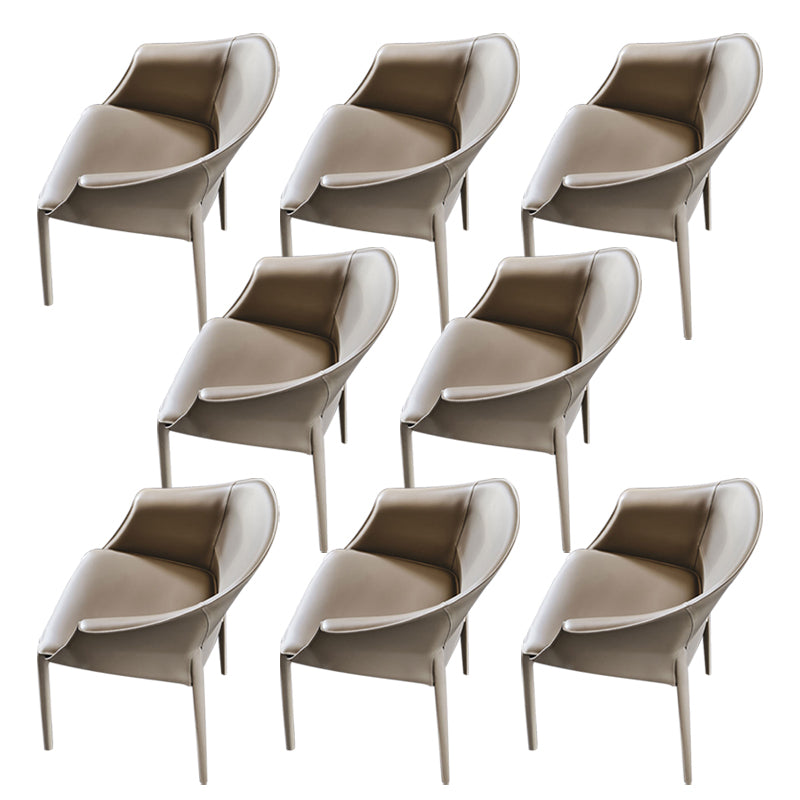 Silla de comedor tapizada moderna silla de brazo de cuero por imitación para el hogar
