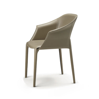 Silla de comedor tapizada moderna silla de brazo de cuero por imitación para el hogar