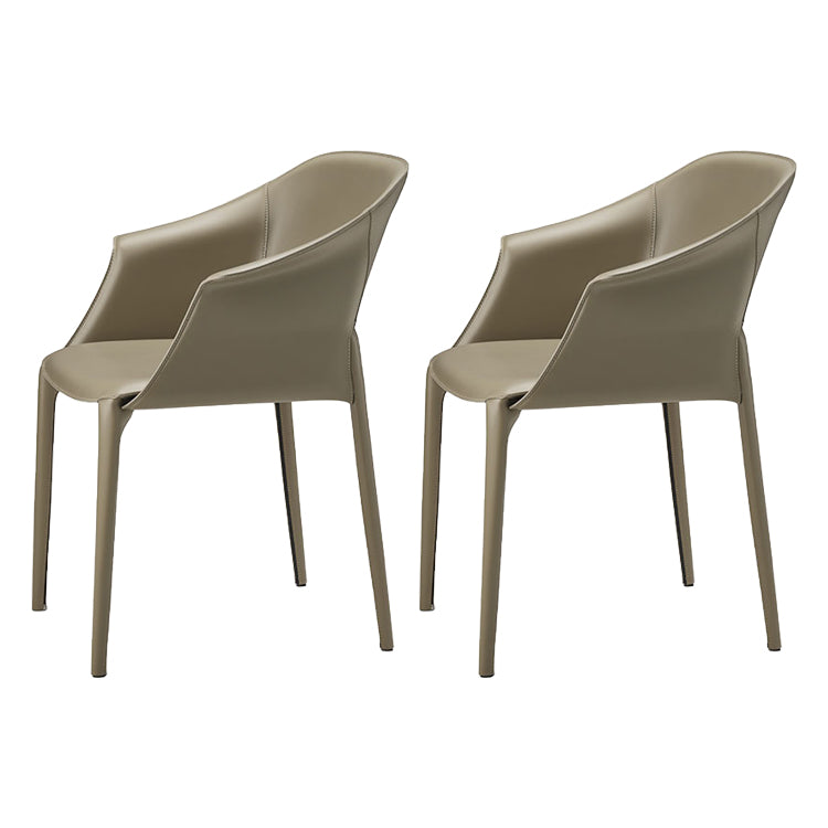 Silla de comedor tapizada moderna silla de brazo de cuero por imitación para el hogar