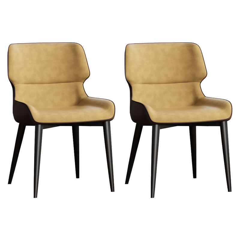 Contemporary Dining Chairs Faux Leather Dining Side Chair for Indoor Orange 2 Piece Set Clearhalo 'Dining Chairs' 'Dining Tables & Seating' 'dining_chair' 'furn' 'furn_dining_chair' 'Furniture' 'Kitchen & Dining Furniture' 5877274