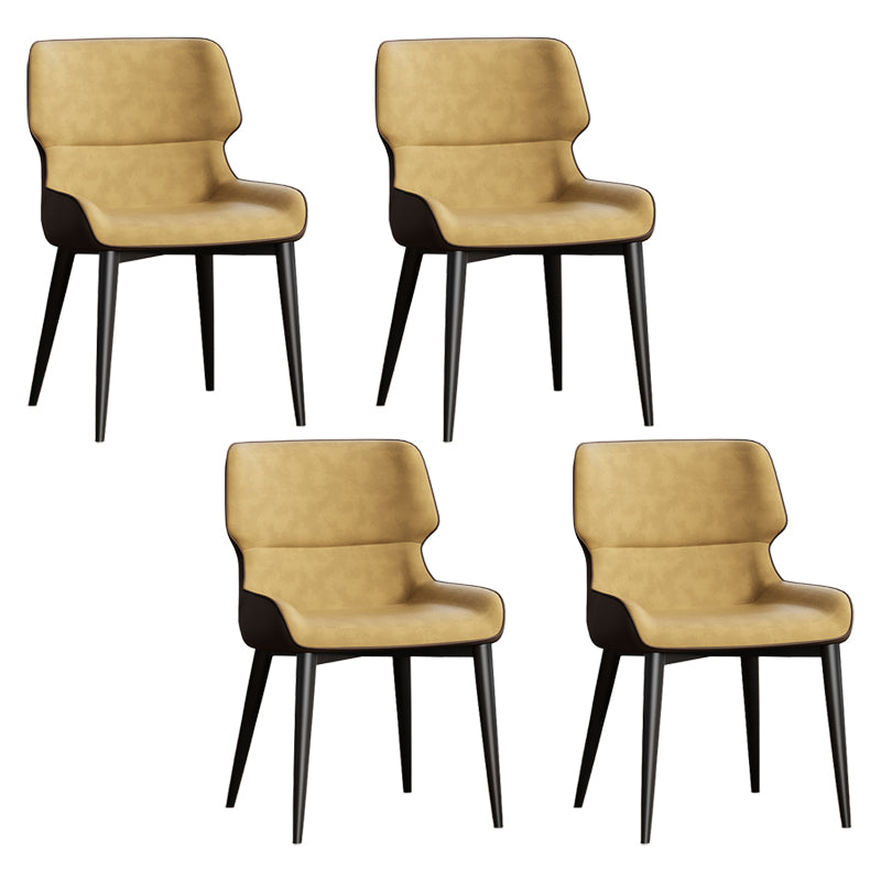 Contemporary Dining Chairs Faux Leather Dining Side Chair for Indoor Orange 4 Piece Set Clearhalo 'Dining Chairs' 'Dining Tables & Seating' 'dining_chair' 'furn' 'furn_dining_chair' 'Furniture' 'Kitchen & Dining Furniture' 5877276