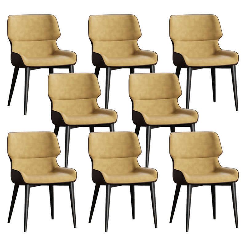 Contemporary Dining Chairs Faux Leather Dining Side Chair for Indoor Orange 8 Piece Set Clearhalo 'Dining Chairs' 'Dining Tables & Seating' 'dining_chair' 'furn' 'furn_dining_chair' 'Furniture' 'Kitchen & Dining Furniture' 5877281