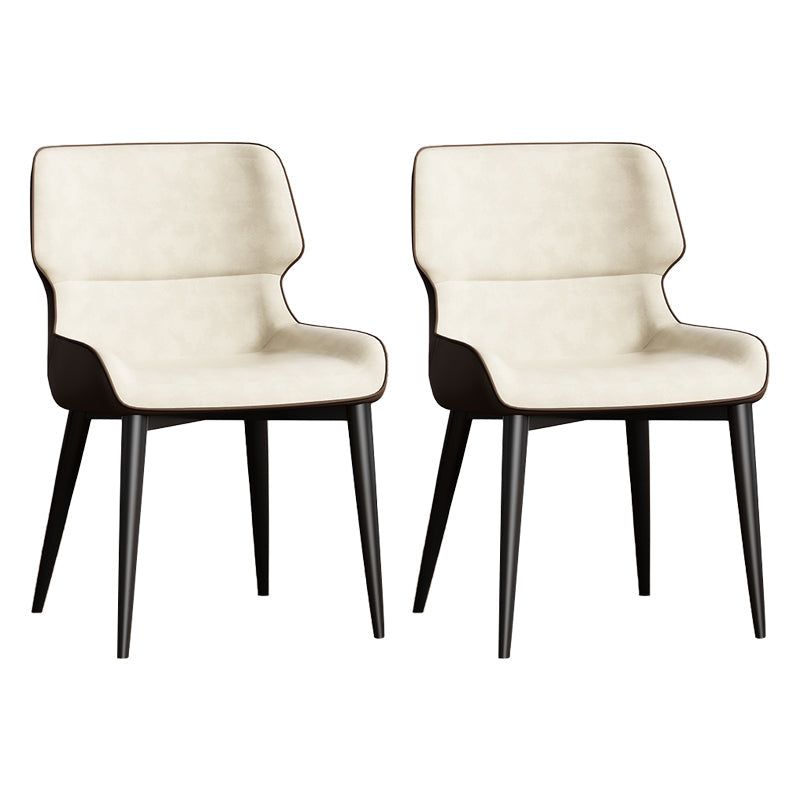Contemporary Dining Chairs Faux Leather Dining Side Chair for Indoor White 2 Piece Set Clearhalo 'Dining Chairs' 'Dining Tables & Seating' 'dining_chair' 'furn' 'furn_dining_chair' 'Furniture' 'Kitchen & Dining Furniture' 5877284