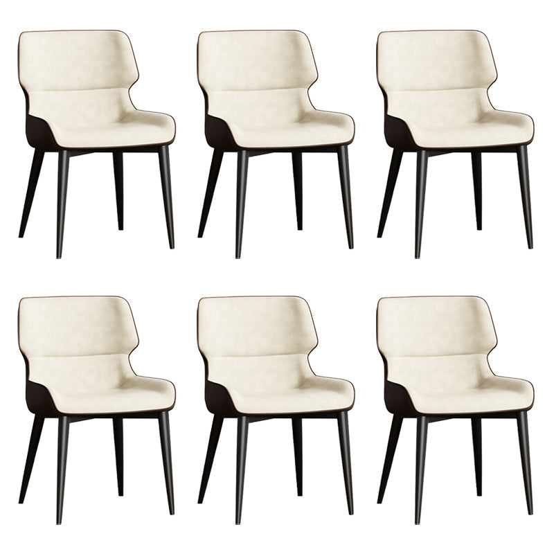 Contemporary Dining Chairs Faux Leather Dining Side Chair for Indoor White 6 Piece Set Clearhalo 'Dining Chairs' 'Dining Tables & Seating' 'dining_chair' 'furn' 'furn_dining_chair' 'Furniture' 'Kitchen & Dining Furniture' 5877289