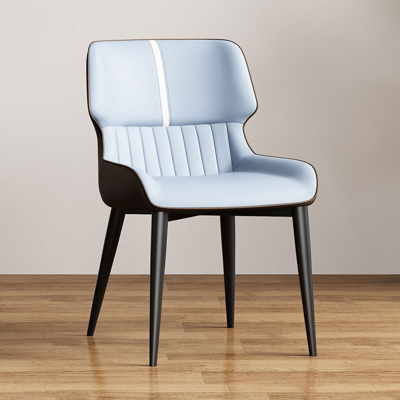 Contemporary Dining Chairs Faux Leather Dining Side Chair for Indoor Blue 1 Piece Clearhalo 'Dining Chairs' 'Dining Tables & Seating' 'dining_chair' 'furn' 'furn_dining_chair' 'Furniture' 'Kitchen & Dining Furniture' 5877292