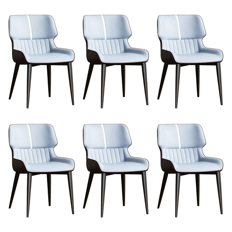 Contemporary Dining Chairs Faux Leather Dining Side Chair for Indoor Blue 6 Piece Set Clearhalo 'Dining Chairs' 'Dining Tables & Seating' 'dining_chair' 'furn' 'furn_dining_chair' 'Furniture' 'Kitchen & Dining Furniture' 5877295