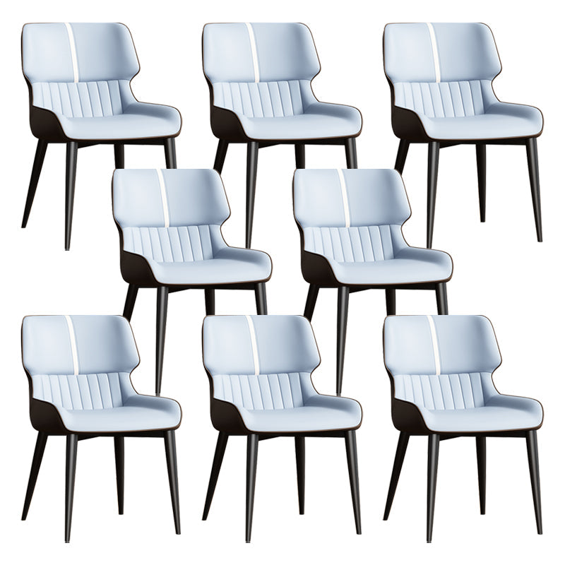Contemporary Dining Chairs Faux Leather Dining Side Chair for Indoor Blue 8 Piece Set Clearhalo 'Dining Chairs' 'Dining Tables & Seating' 'dining_chair' 'furn' 'furn_dining_chair' 'Furniture' 'Kitchen & Dining Furniture' 5877296